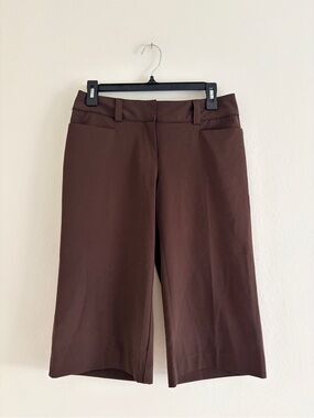 Apt. 9 Women's Cropped Wide-Leg Capris Trousers - Deep Brown NWT